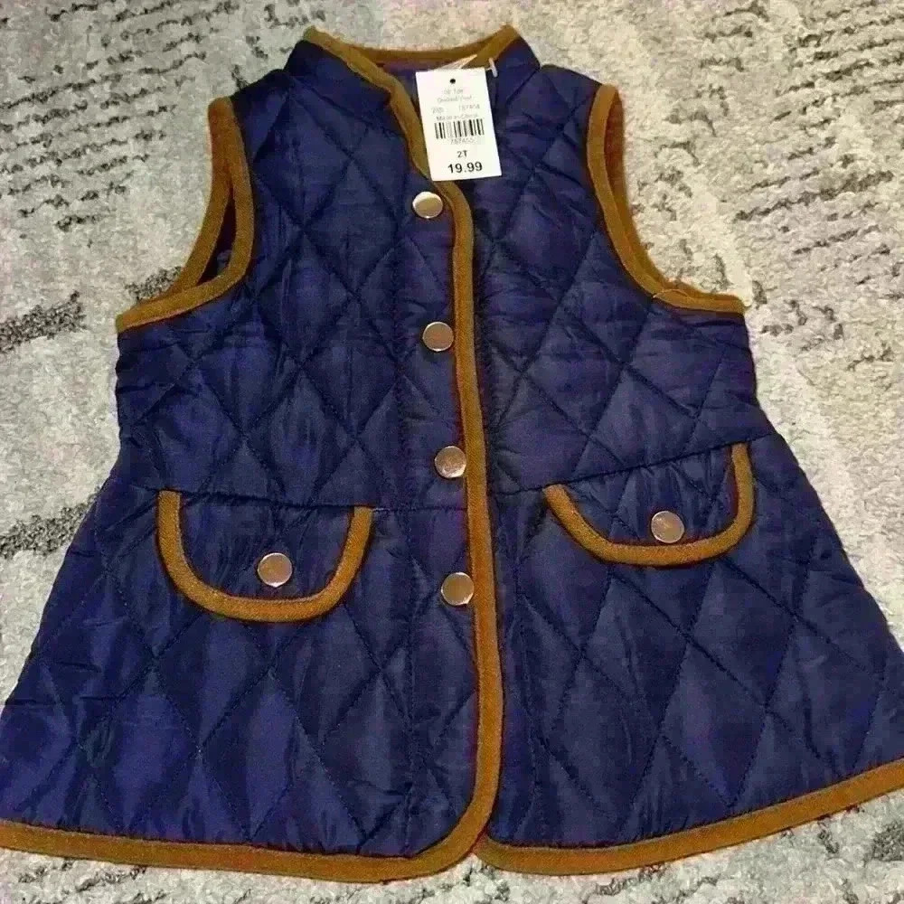 Cracker Barrel Toddler‎ Girl Puffer Vest BNWT Size 2t
